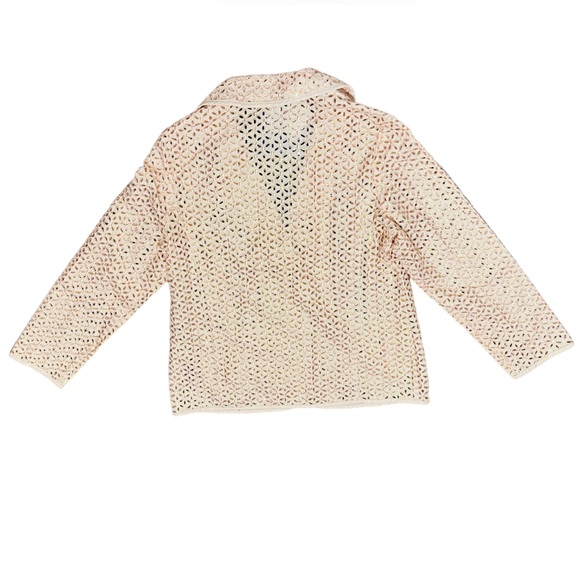 Susan Graver NEW Linen Jacket Size M Embroidered Fabric Mother of Pearl Buttons - Picture 4 of 11